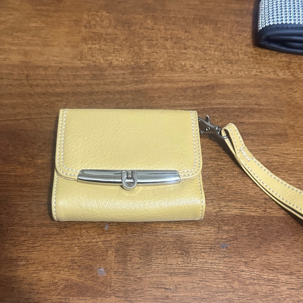 Chic Yellow Wallet with Wrist Strap
